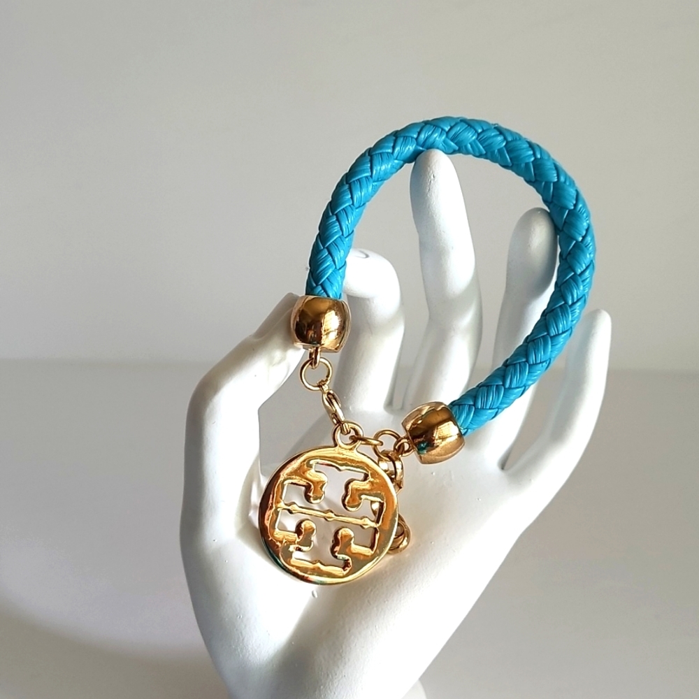 Blue Braided Rope Charm Bracelet